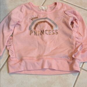 btween Pink Princess Sweatshirt with Rainbow Design